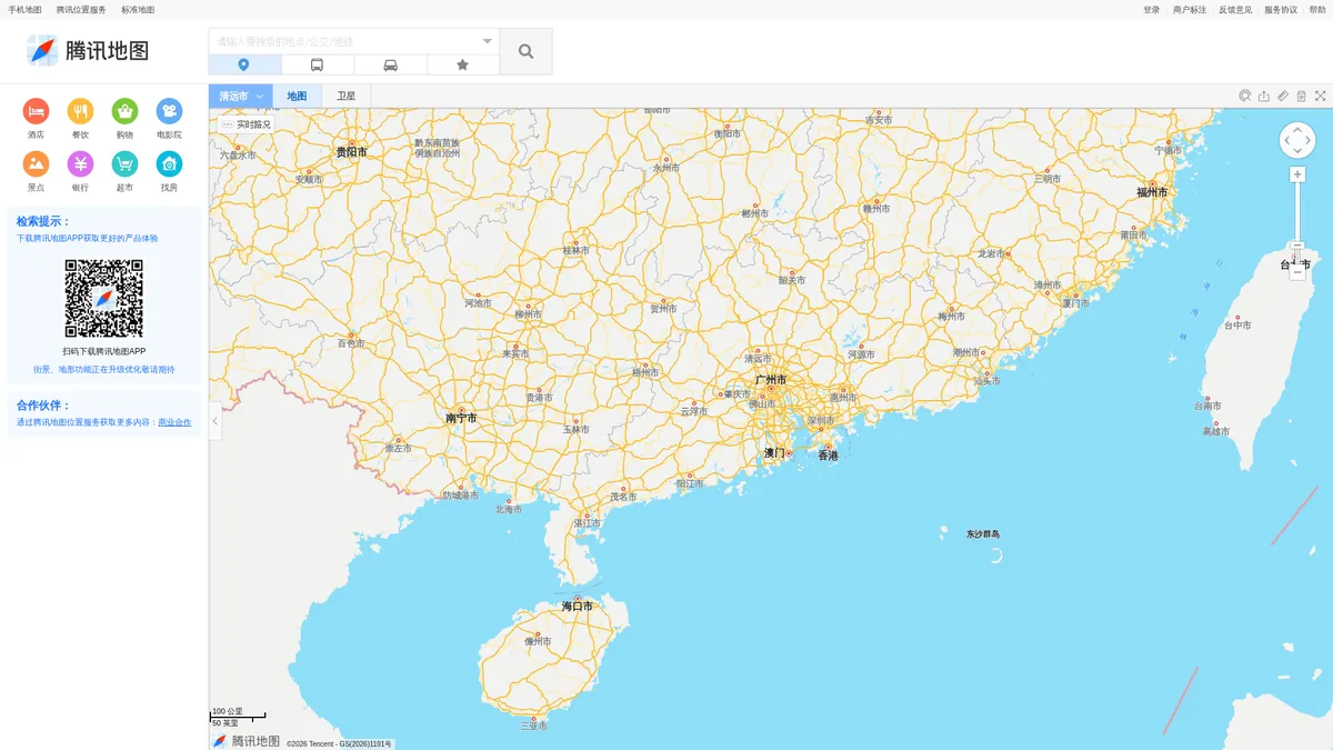中山市位置地图